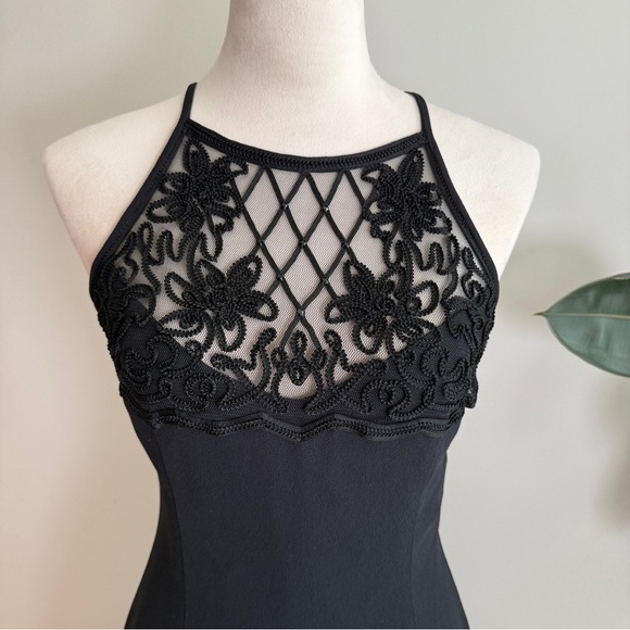 Vintage Scott McClintock Black High Neck Maxi Evening Dress Size 4 - Picture 3 of 7